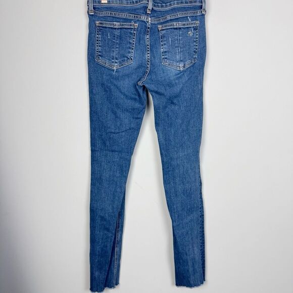 RAG & BONE | Distressed Skinny Low Rise Indigo Blue Denim Jeans Women’s Size 26 - Picture 10 of 13